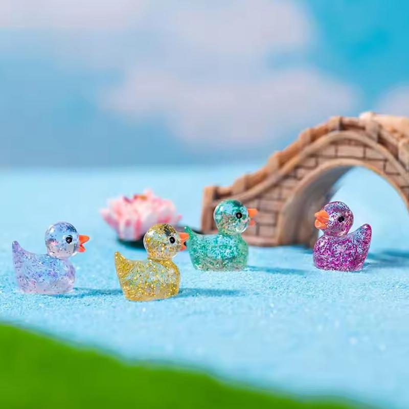 20 шт. Утенок Декоративный Разноцветный Блестящий Мини-Утенок из Смолы Искусственное Украшение Реквизит для Фотосъемки Фестивальная Вечеринка Сувенир QC-ZYF