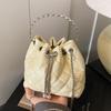 Popular Wholesale Niche Leisure Rhombus Portable Pleated Bucket Bag Korean Fashion Versatile Light Luxury Chain Messenger Bag