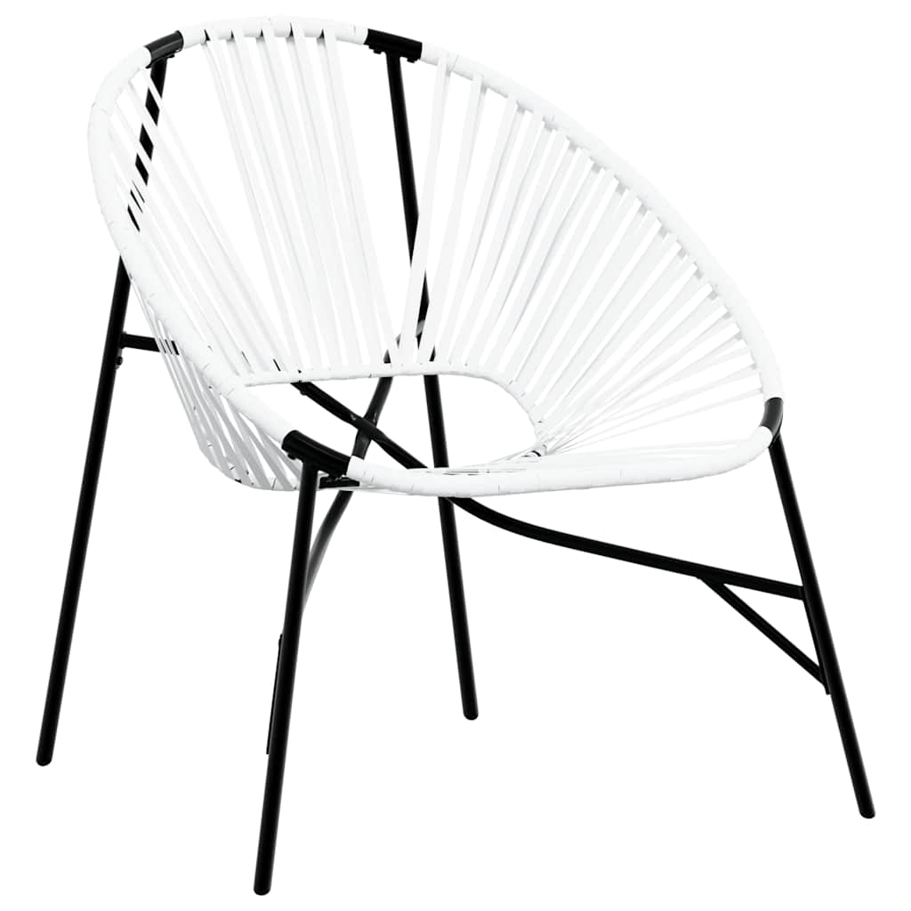Egg Shaped Garden Chair in Black and White Poly Rattan