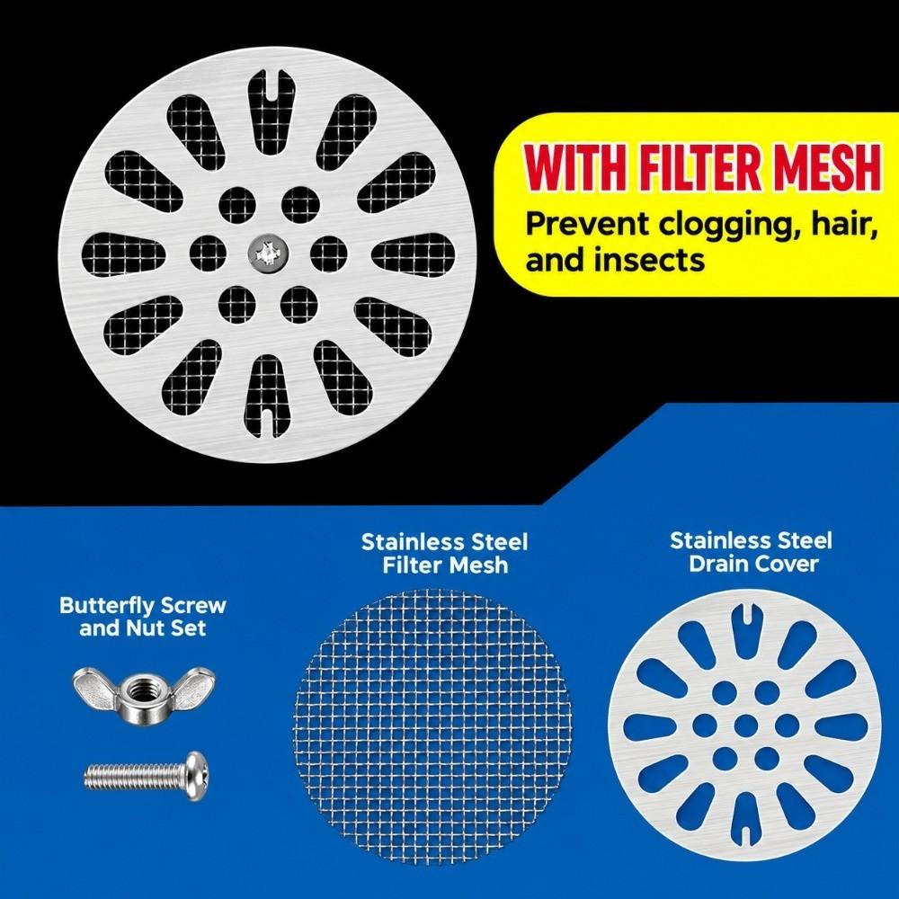 With Mesh Floor Drain Lid Stainless Steel Drain Filter Sewer Cover Floor Drain Replacement