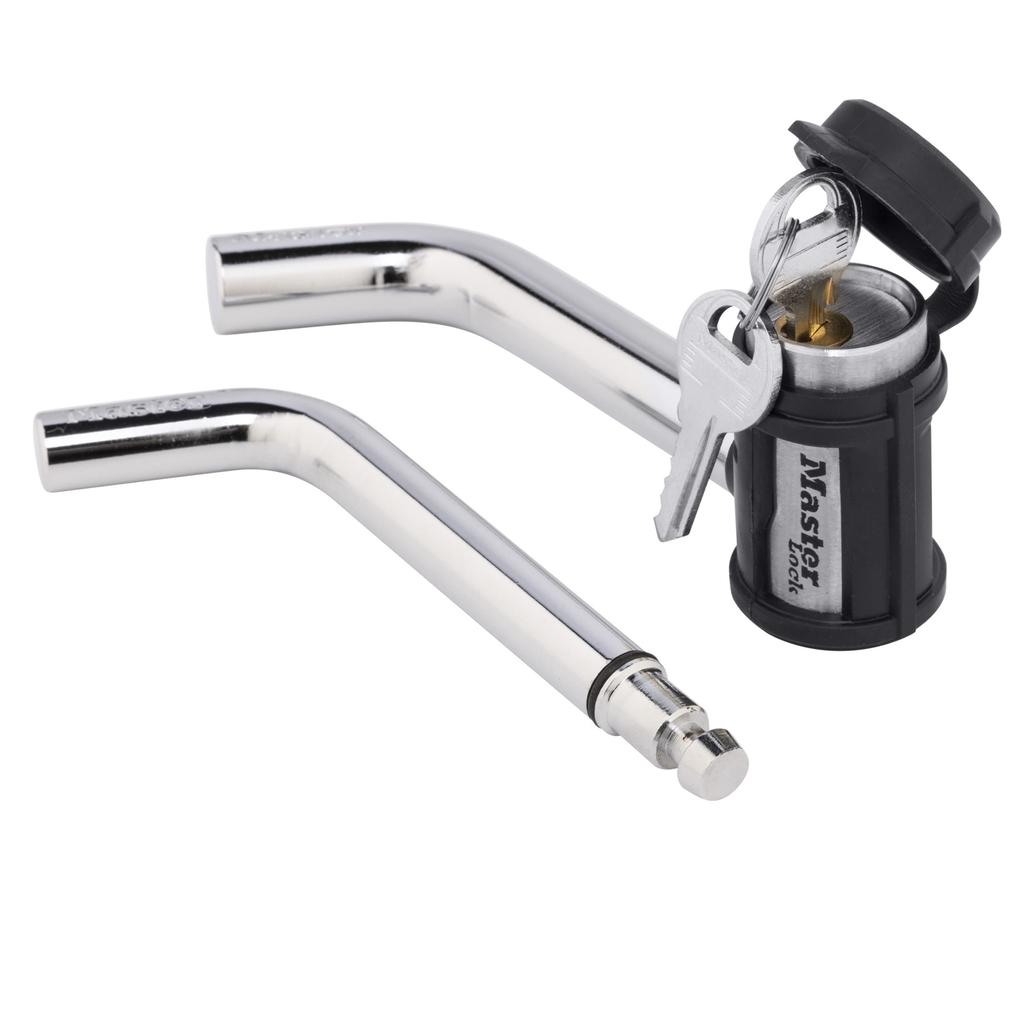 Master Lock Receiver Lock, 1/2" and 5/8" Swivel Head, Weatherproof Trailer Coupler Locking Hitch