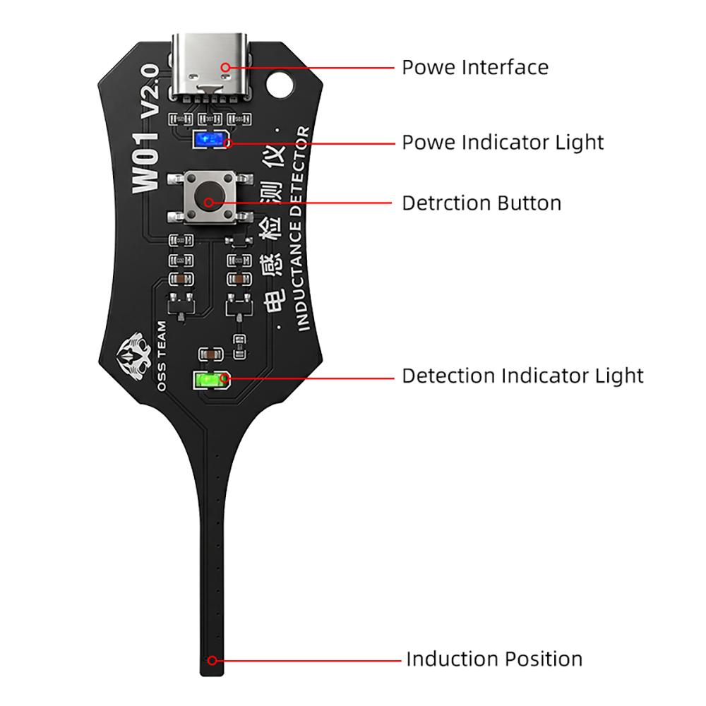 W11 Inductor Detector Tool Motherboard Coil Tester for Phone Motherboard Repair Hand Tool
