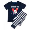 Boys Snooze Time Mickey Mouse Stripe Short-Sleeved Long Pyjama Set