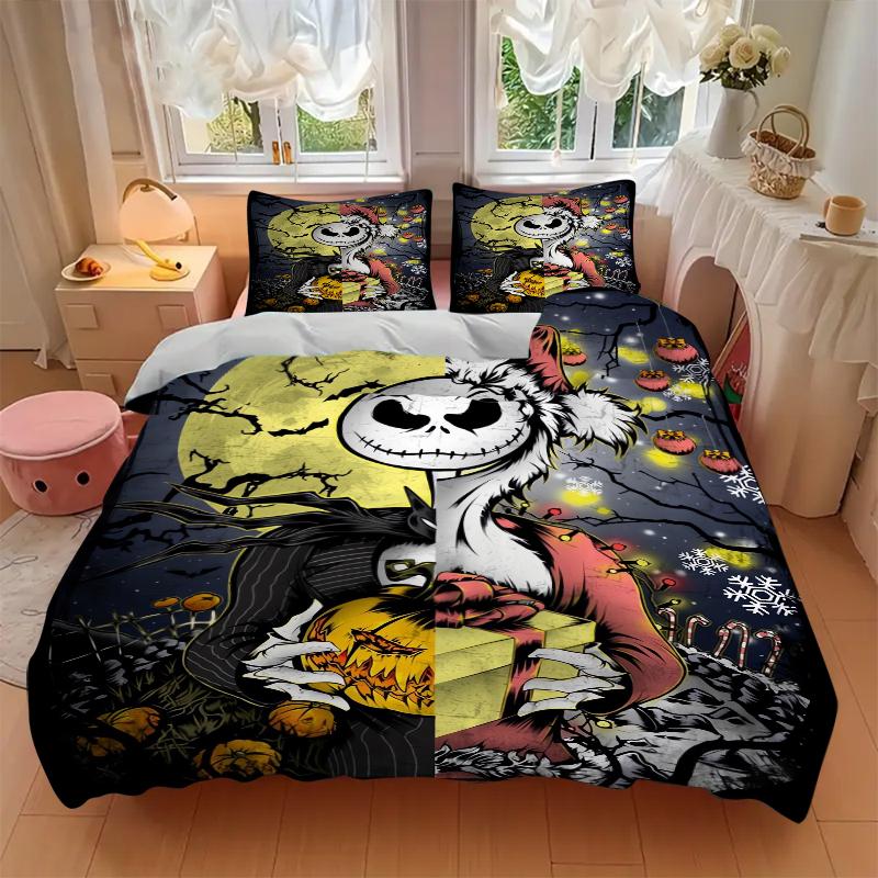 3Pcs Nightmare Before Christmas Bedding Sets For All Sizes New 3D Printed Bed Cover Comforter Duvet Cover Pillowcase Bedroom Decoration
