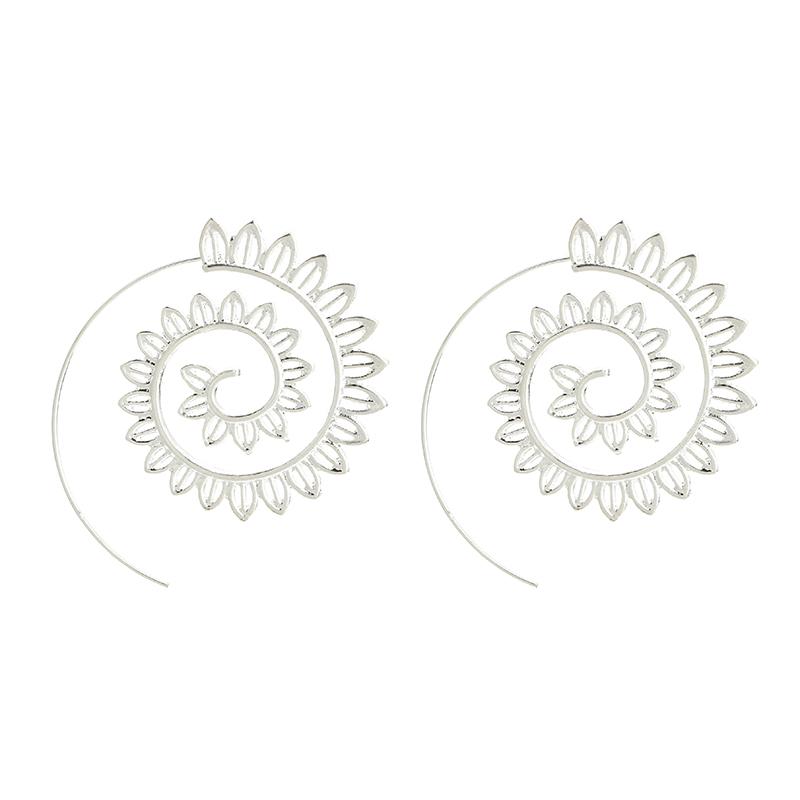 Women Fashion Exaggerated Spiral Earrings Unique Delicate Elegant Decoration