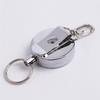 Stainless Steel Wire Rope Elastic Keychain Recoil Sporty Retractable Alarm Key Ring Anti Lost
