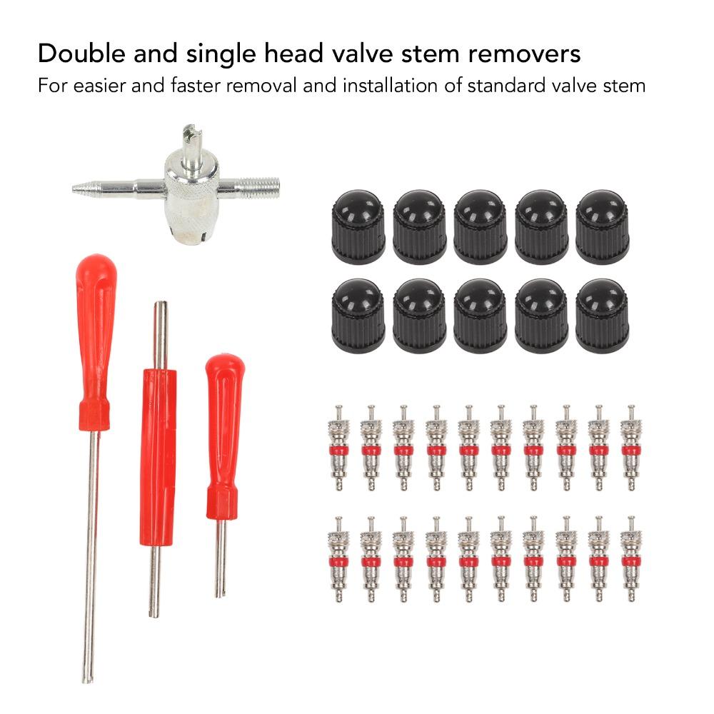 34PCS Multi-Style Wrench Valve Stem Installation Tool  Tire Leak Repair & Maintenance