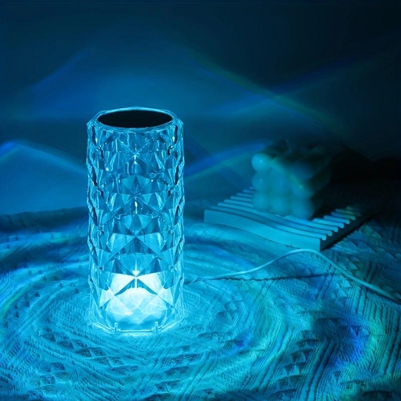 1 шт. Мини красочный сенсорный кристалл атмосфера USB питание прикроватная тумбочка лепестковая лампа спальня декоративный ночник