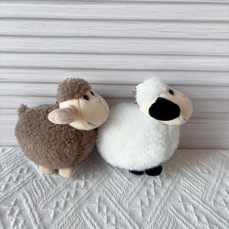 Мягкий пушистый брелок-овечка из плюша с прочным металлическим кольцом для украшения рюкзака, подарки для детей и друзей