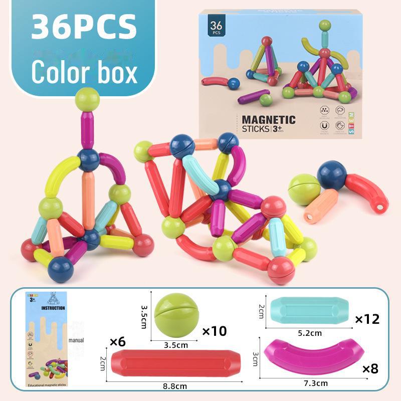 Colorful Magnetic Stick Building Blocks for Kids: Creative Educational DIY Toy Set