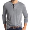 Men's Long Sleeve Round Neck T-Shirt Men's Henley Base Shirt Casual Top