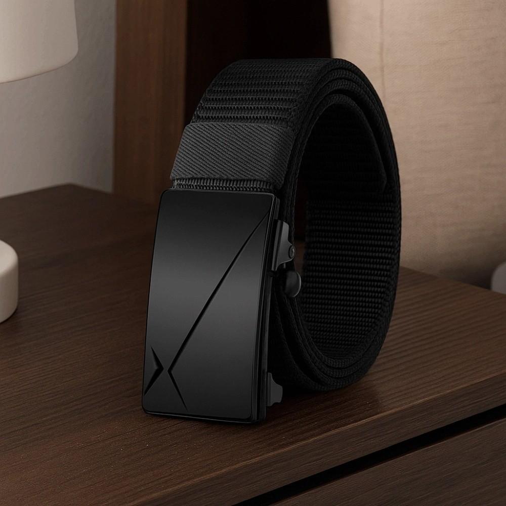 Solid Color Men Nylon Belt Zinc Zinc Alloy Sturdy Cloth Belt Adjustable Cloth Waistband Boys