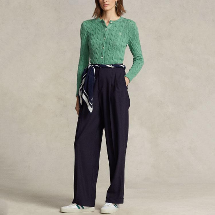 Polo Ralph Lauren SS23 однотонный вязаный свитер с вышивкой пони женский свитер зеленый WMPOSWENDW20122-300