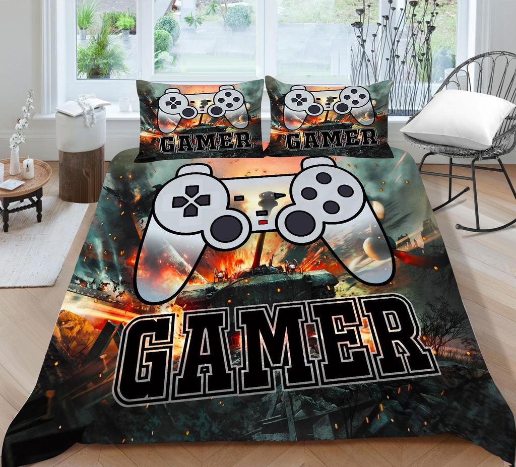 Комплект постельного белья с 3D игровой мышью, игровой плеер, пододеяльник, односпальная/двуспальная кровать, полноразмерная молния, мягкое и удобное украшение для дома