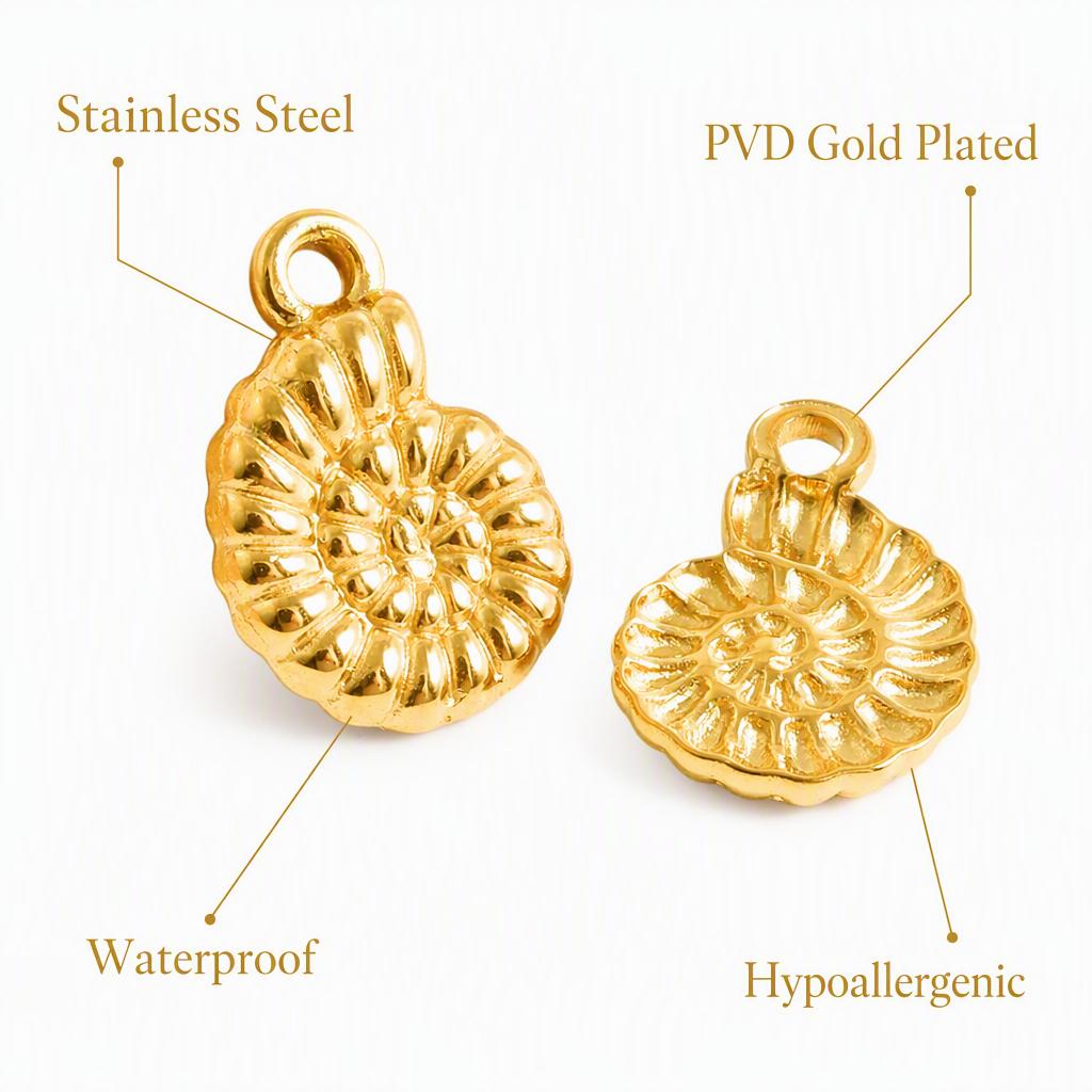 Senmei Stainless Steel Double Ring Twist Screw Locket Pendant DIY Necklace Bracelets 18k Real Gold Plated Charm