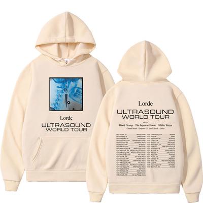 Худи с двусторонним принтом Lorde Ultrasound World Tour 2025 Мужское Женское Эстетичная Мода Свитшот Свободный Повседневный Хип-хоп Мужские Худи