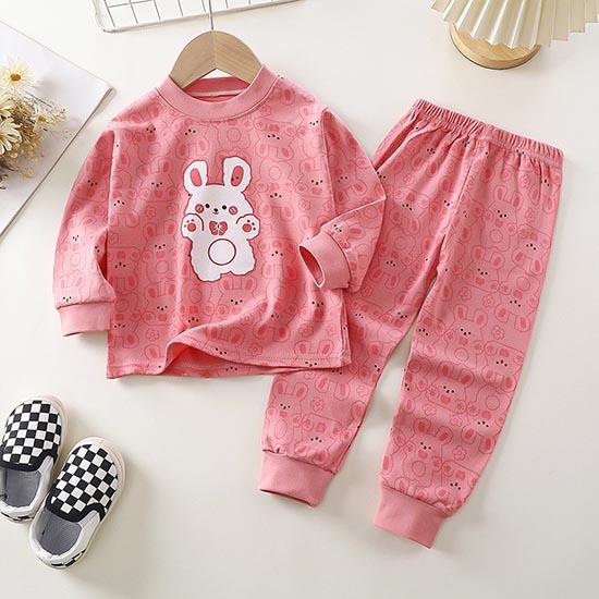 Winter Kids Long Sleeve O Neck T Shirt Pants Set Casual Baggy 2pcs Suit Cotton Cartoon Printes Outfit