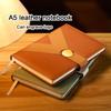 A5 Thickened Business Leather Notepad, Student Study Notebook, Work Meeting Record Book, Buckle Diary, 100 Sheets 200 Pages