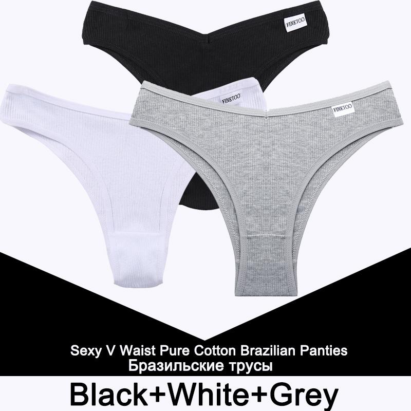 3PCS/Set Panties Women Cotton Lingerie Female Thongs Sexy Underwear Low-Rise Underpant Bikini Brazilian Briefs