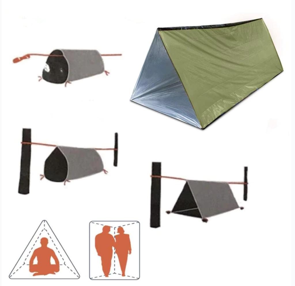 Outdoor PE emergency tent portable warm emergency blanket Thermal blanket lifesaving refuge emergency sleeping bag