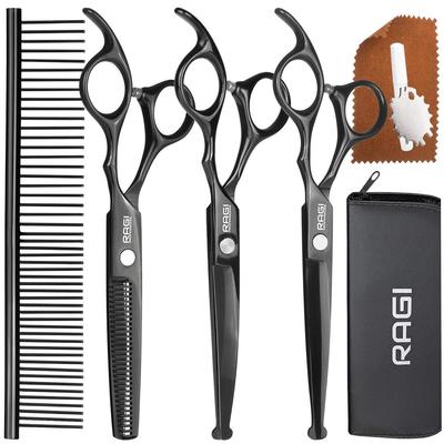 Ножницы для стрижки собак, Щетка для стрижки собак, Ножницы для стрижки волос, Набор для груминга 4 шт.. Черный РАГИ
