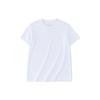 Solid Color Logo Round Neck Pullover Short Sleeve T-Shirt Women Tops Gravel-White 162320125-1