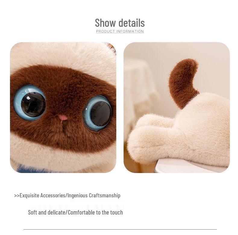 Красочная кукла-котенок с тремя глазами - Милый подарок на день рождения для детей, Утешающий компаньон