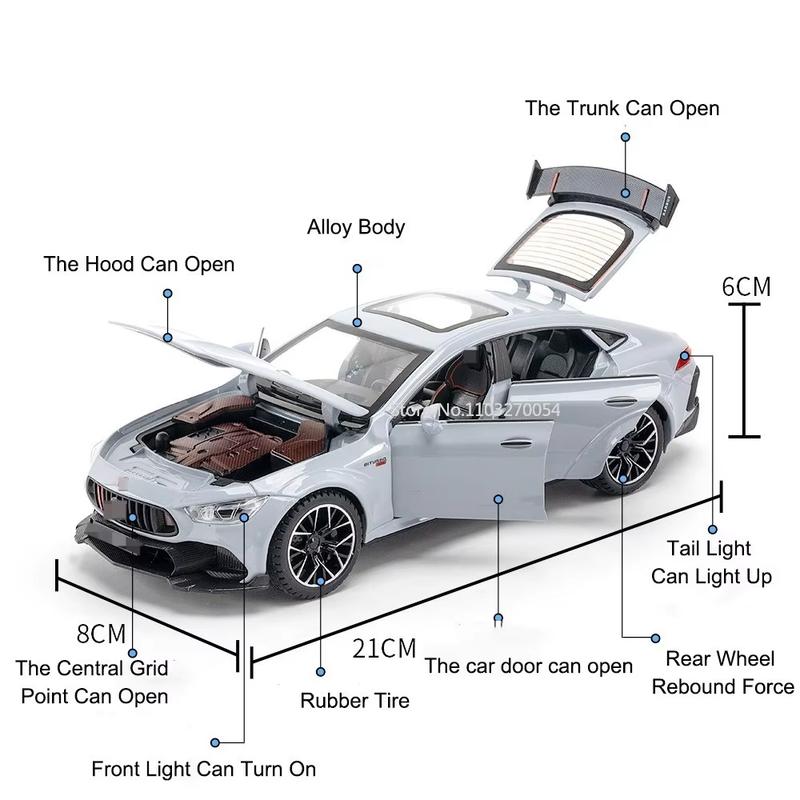 1/24 ROCKET 900 литая игрушечная модель автомобиля из сплава резиновые шины имитация салона 6 дверей открывающийся автомобиль коллекционные украшения детская игрушка мальчик подарок