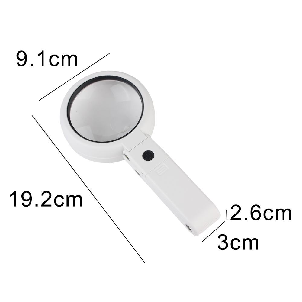 Stand Desk for Jewelry Appraisal Reading Repair with 8 LED Light Portable Hand-held Magnifying Glass Foldable Hand Tool Set 5x 11x