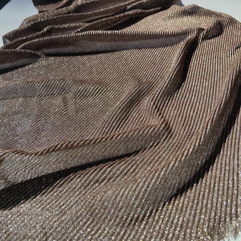 Женский плиссированный шарф жатый хлопок длинный шарф-муфта мятая шаль женский хиджаб мерцание золотой нити мусульманский хиджаб