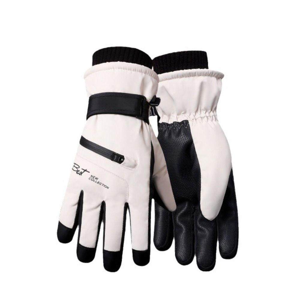 Thicken Winter Ski Gloves with Storage Bag Card Holder  Gloves Snowboard Gloves  Girls