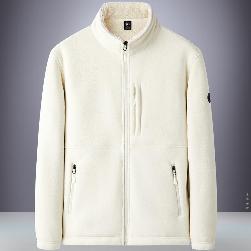 Спортивный свитер мужской кардиган для улицы осень и зима флис утолщенный свободный большой размер верхняя одежда теплая куртка