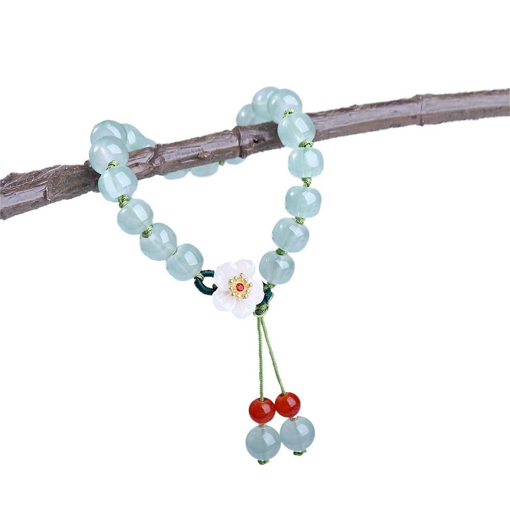 Hand Rope Emerald Bangles Flower Female Hand Chain Stone Bracelets Women Bangles Bead Bracelets