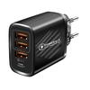 Быстрое зарядное устройство USB+PD с 3 портами: Многопортовый адаптер для A+C, 3A EU/US/UK