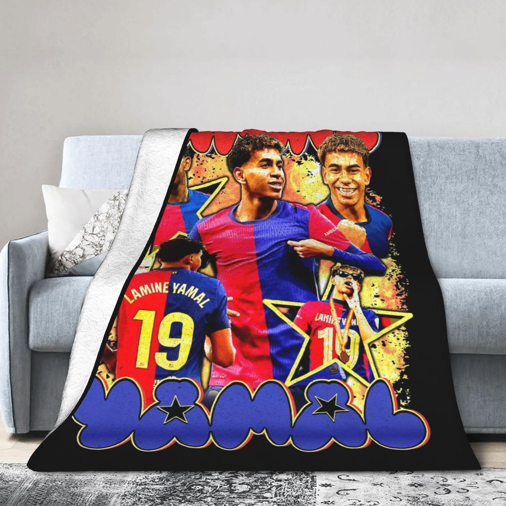Ламин Ямаль Одеяла Футбол Футбол Фланелевое Новинка Теплое Плед для Дома Ресторана Текстильный Декор