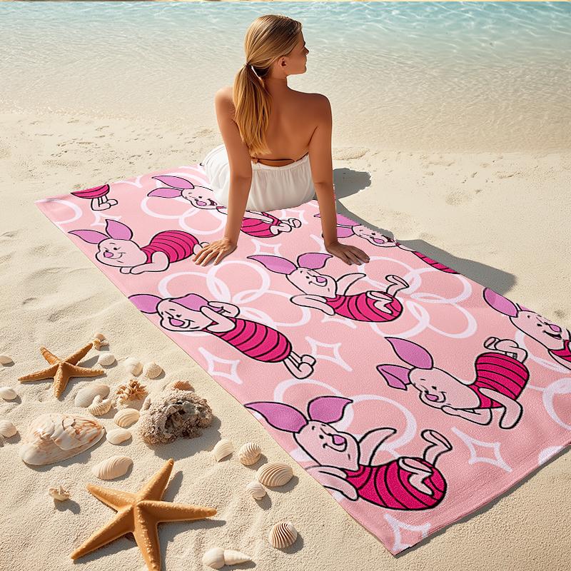 1Pc Piglet Beach Towel, Quick Dry, Multi-Use for Beach Pool Gym Yoga Home Travel, Christmas, Halloween, Xmas Gift S92913