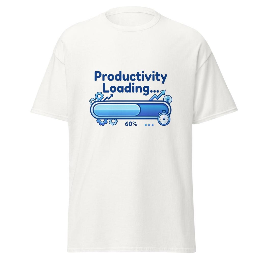 Productivity Loading 60% T‑Shirt and kids shirt, Funny Work & Office Humor Graphic Tee, Sarcastic Relatable Lazy Top, Remote Worker Gift