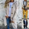 Women's Long Hooded Knit Cardigan with Button Front, Striped Design, Multiple Colors