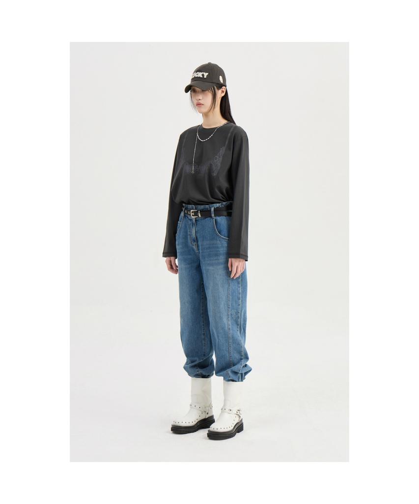 LUCKY CHOUETTE Waist Banding Denim Pants (Blue)_Lfpds25290Bux