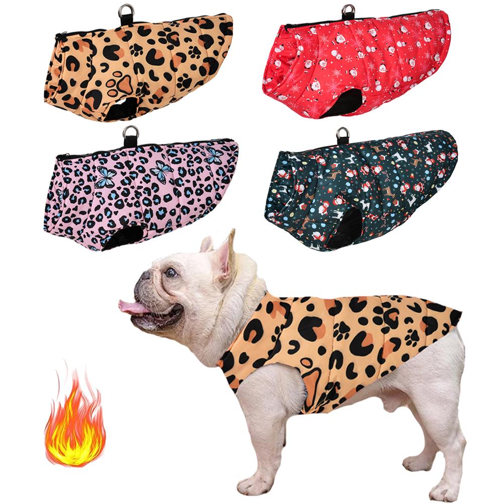 Теплая рождественская одежда для собак, водонепроницаемая зимняя куртка для домашних животных, костюм кошки, новогоднее зимнее пальто для щенка, костюмы для маленьких, средних и больших собак, французский бульдог