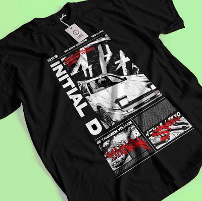 Футболка Initial D Футболка Такуми Фудзивара Аниме Футболка Футболка Бунта Нацуки Кэйсуке