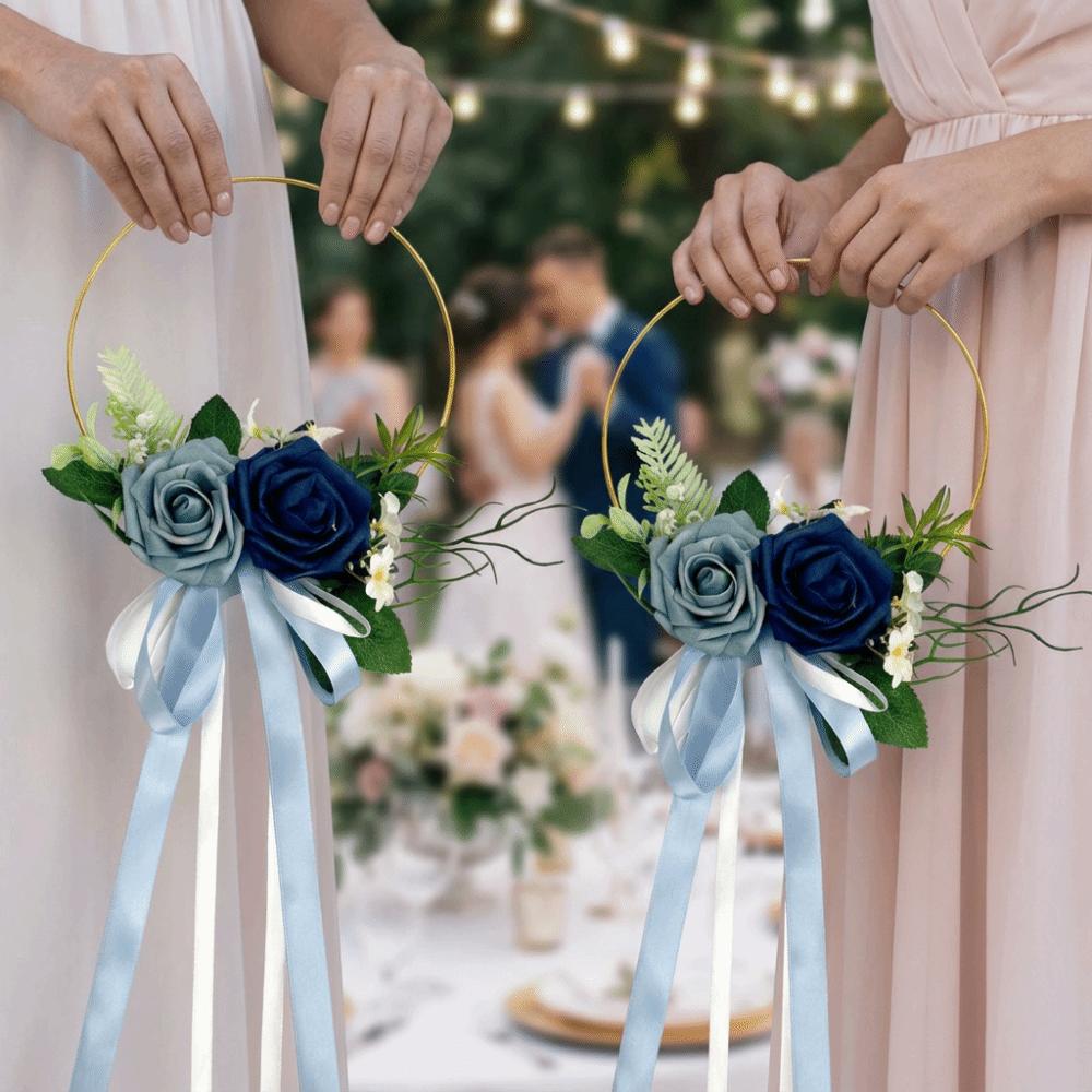 Elegant Wedding Gold Hoop Bouquet Romantic Wedding Decor Wreath  Anniversary Celebrations