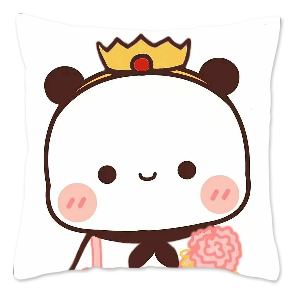 Bubu and Dudu Pillow Case Home Decoration Polyester Cushion Cover for Sofa Throw Pillow Cover Funny Cute Panda Bears Printing