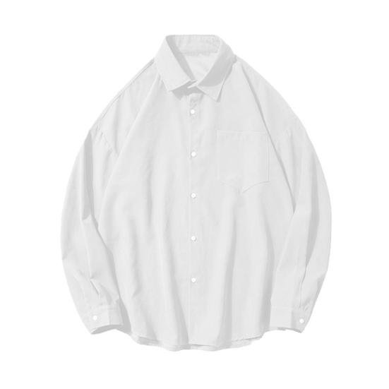Summer casual white shirt men's long-sleeved Korean version loose and versatile small fresh jacket ins Hong Kong style shirt