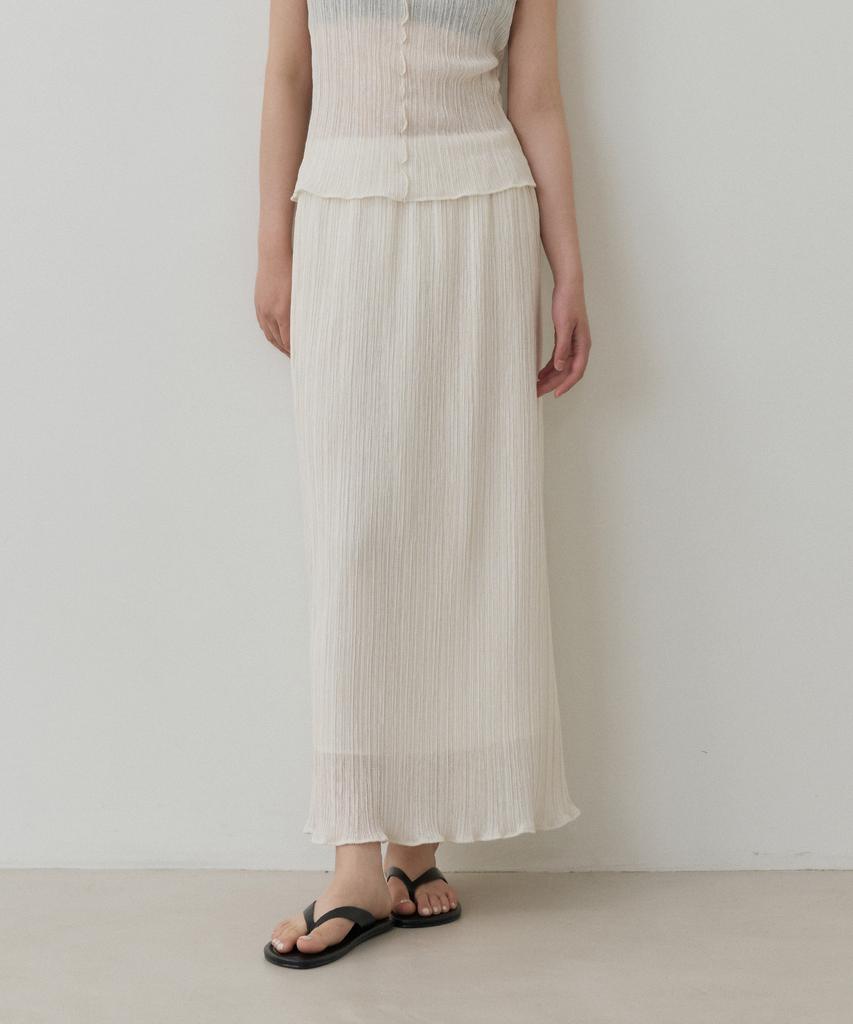 Towave Teen Pleats Banding Skirt_Cream