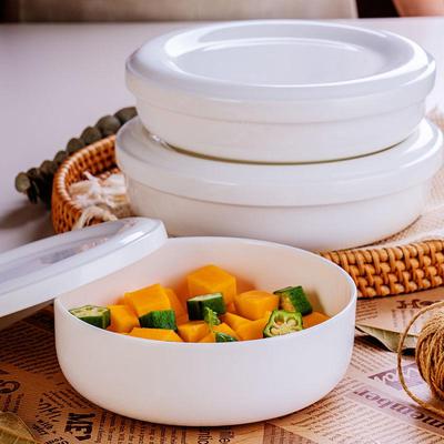 Чисто-белая Микроволновая костяная фарфоровая паровая миска с крышкой - Глубокая тарелка, супница и блюдо для овощей с подглазурной росписью