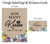Inkdotpot 1 Sign + 30 Cards How Many Kisses In The Jar White Rustic Kraft Floral Bridal Shower Game