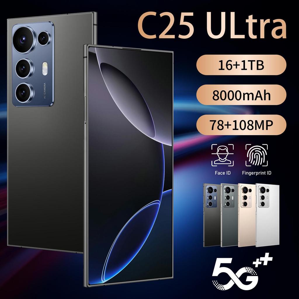 Смартфон Android C25 Ultra 7,3 дюйма, 16 ГБ + 1 ТБ, Новая модель