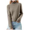 Women's Pullover Long Sleeve Knitted Casual Loose Plain Tops Stand-Up Collar Long Sleeve Winter Casual Sweatshirt Casual Turtleneck Sweater