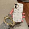 For iPhone 16 Protective Case with Wrist Strap Bowknot Epoxy Design Phone Cover